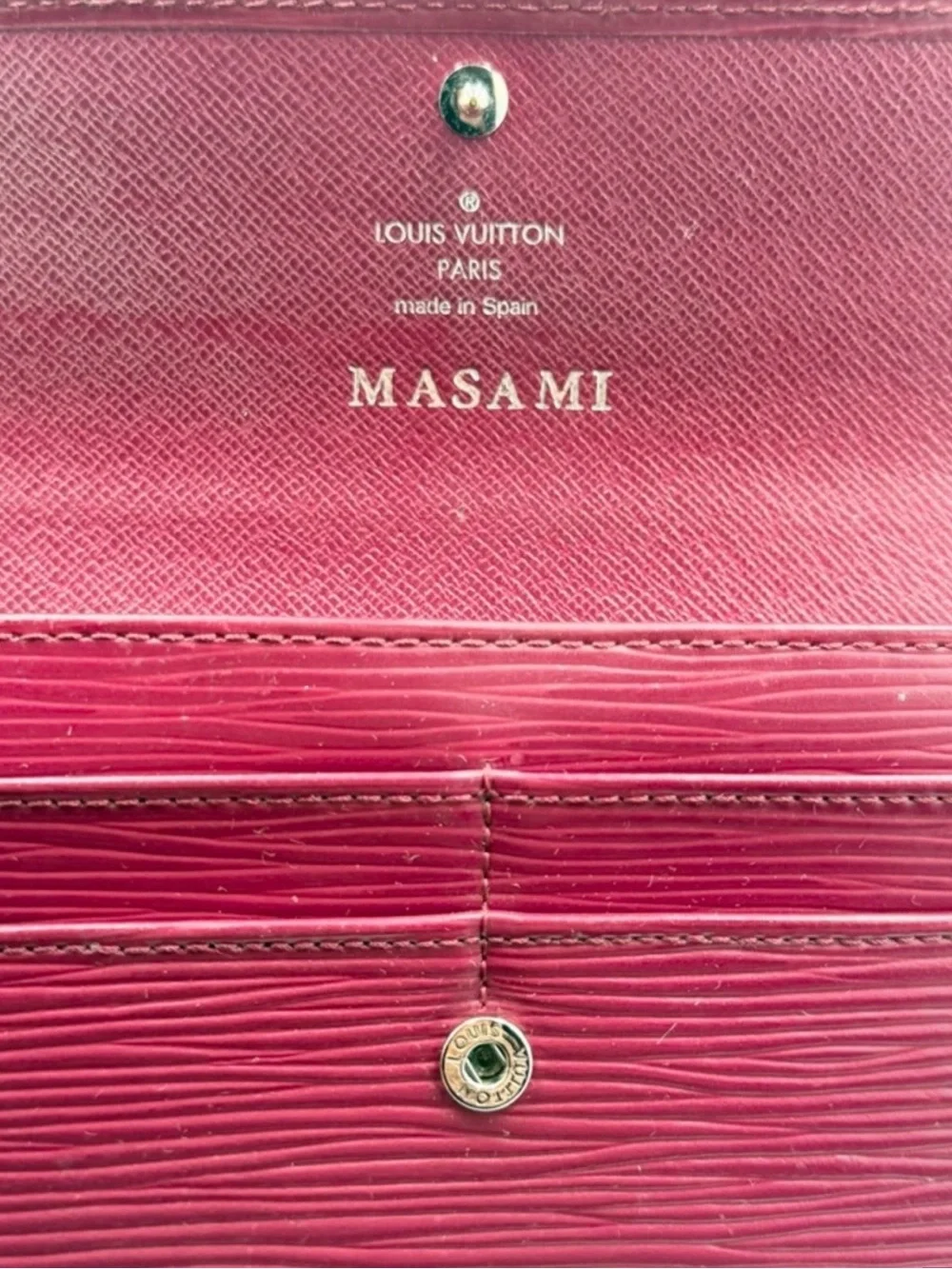 Louis Vuitton Magenta Epi Leather Long Wallet